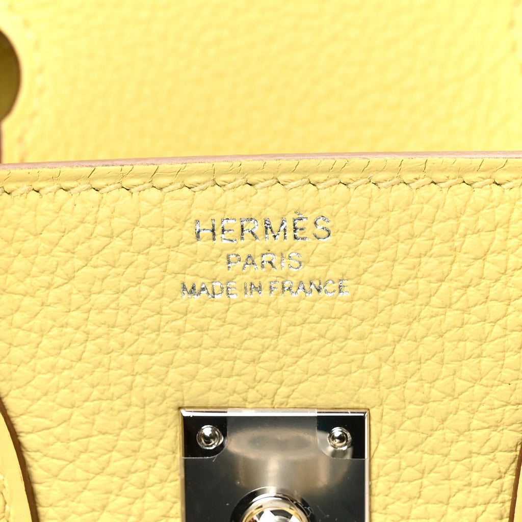 Hermès Birkin 25 Jaune Poussin Togo Palladium Hardware