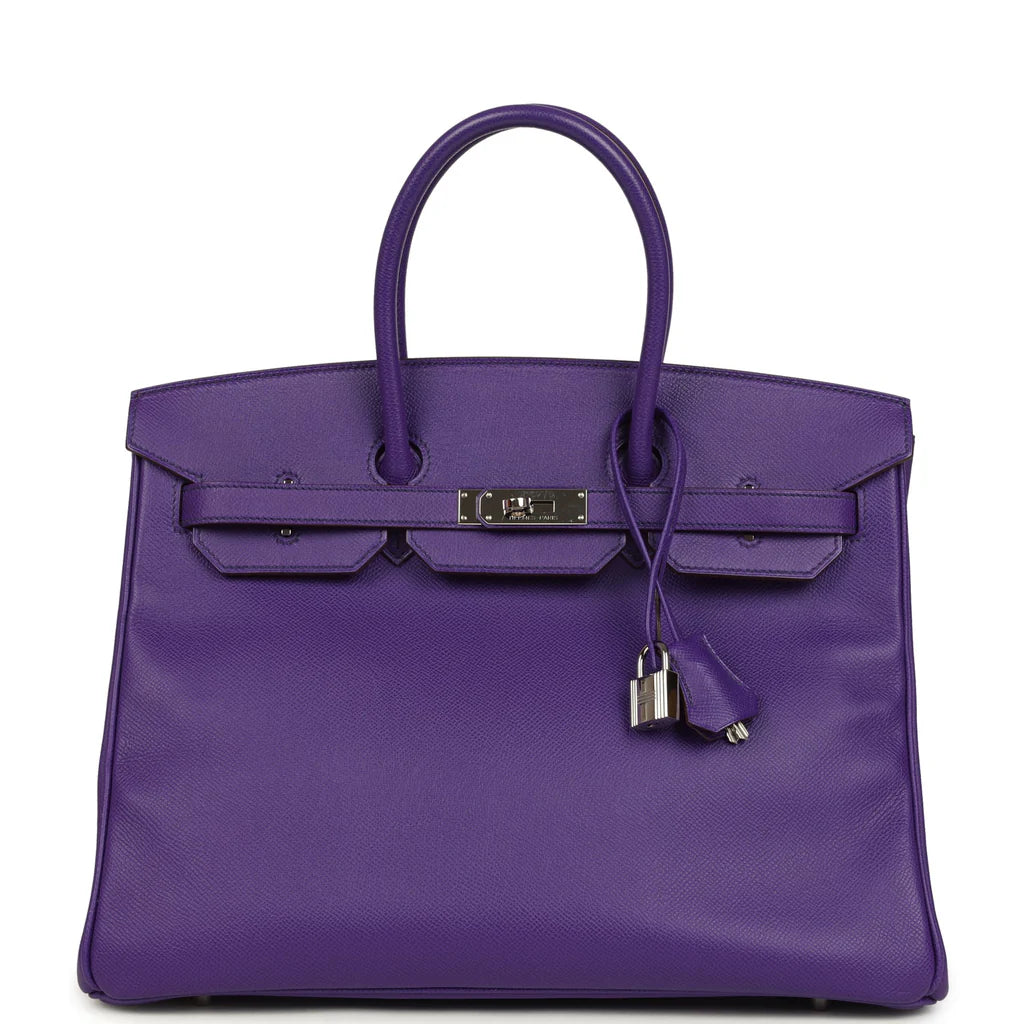 Pre-owned Hermès Birkin 35 Crocus Epsom Palladium Hardware