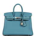 Hermès Birkin 25 Blue Jean Swift Palladium Hardware