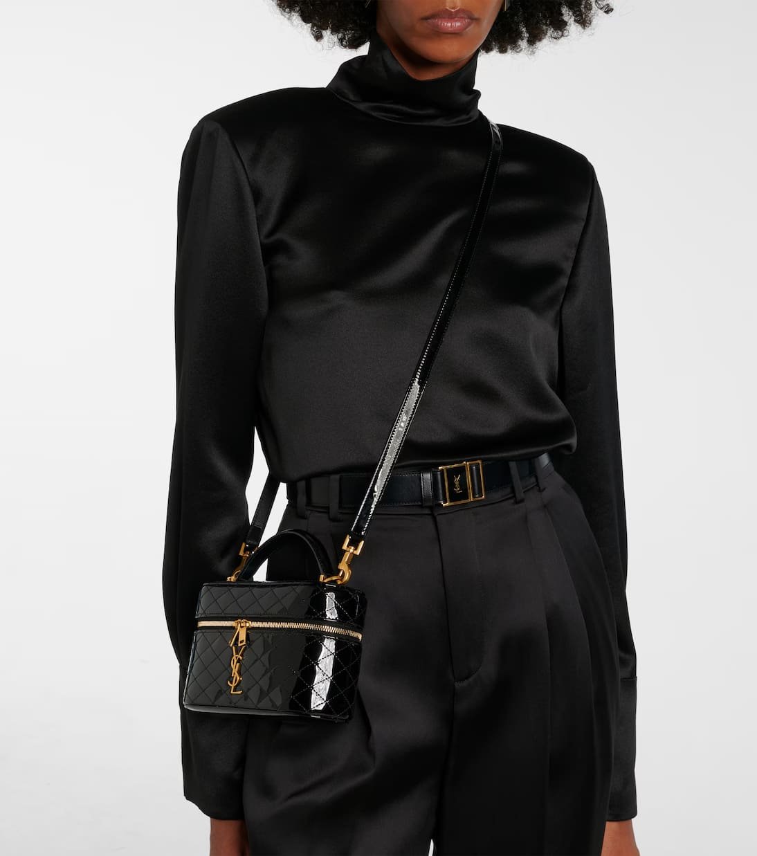 Saint Laurent Gaby quilted patent leather vanity bag