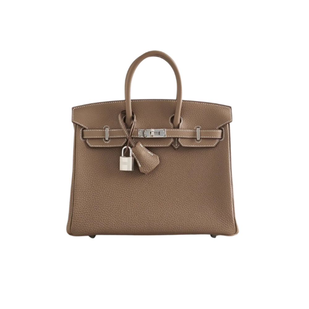 Hermès Birkin 25 Togo Etoupe Palladium Hardware Retourne