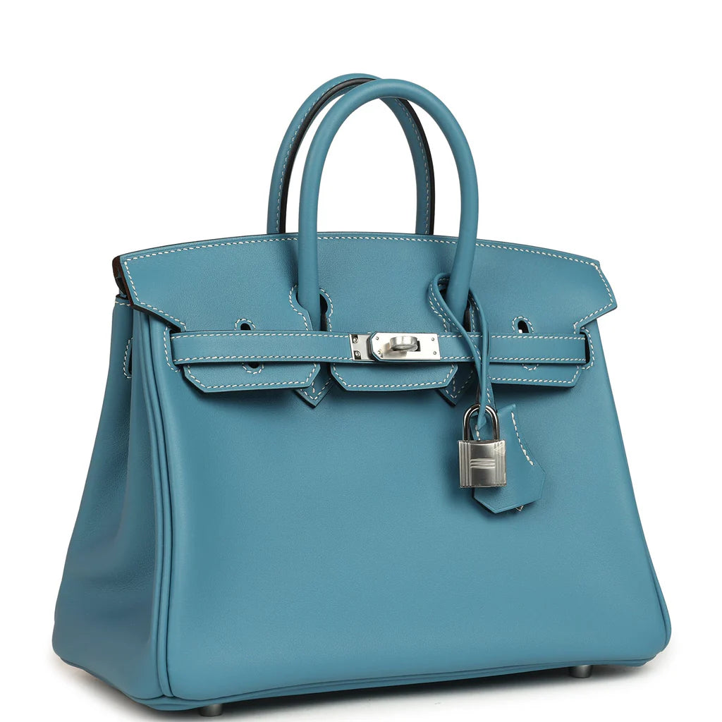 Hermès Birkin 25 Blue Jean Swift Palladium Hardware