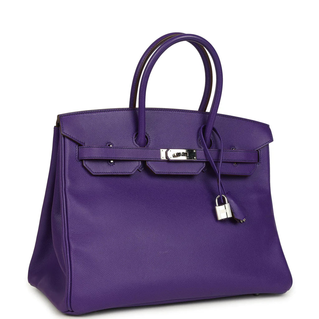 Pre-owned Hermès Birkin 35 Crocus Epsom Palladium Hardware