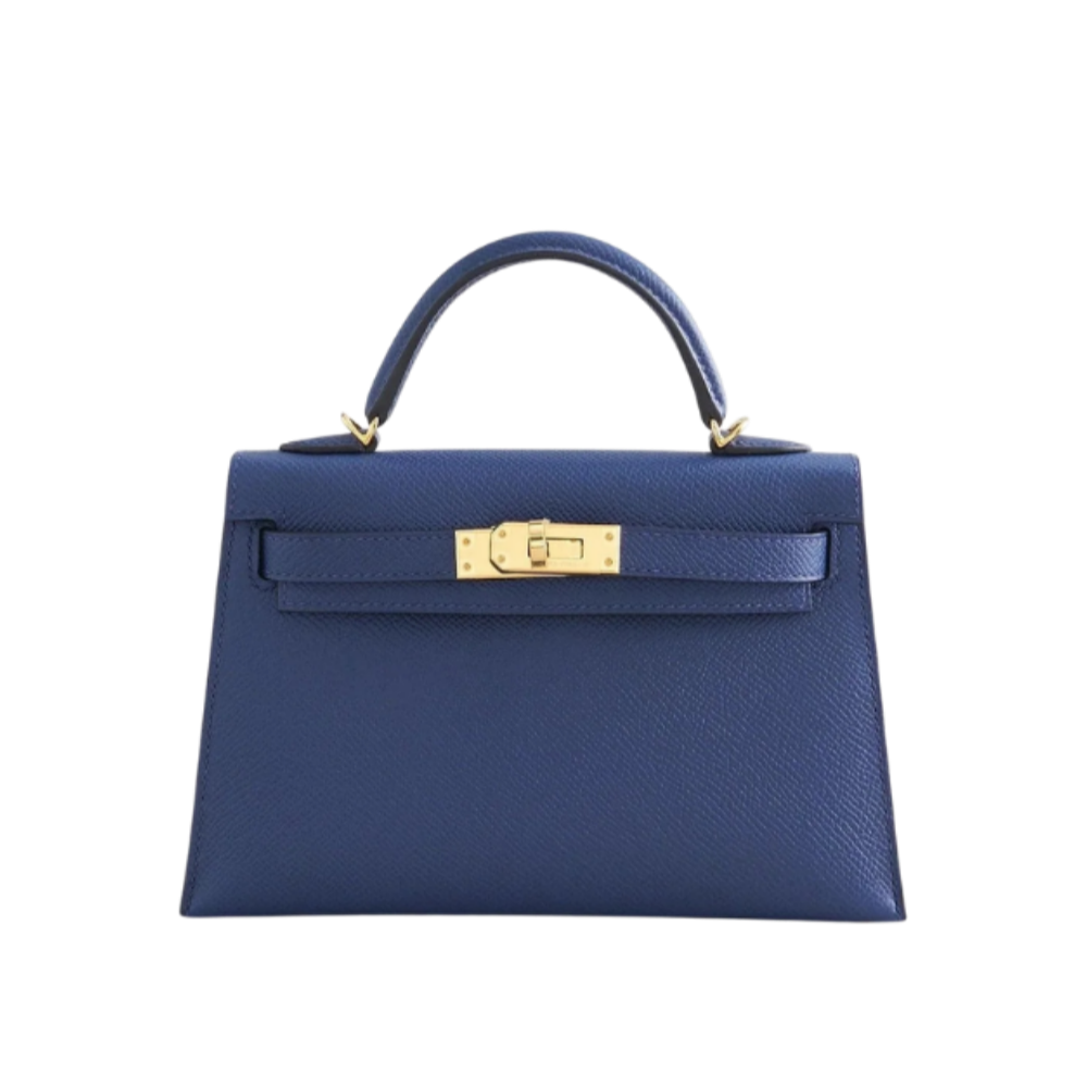Hermès Kelly Mini Epsom Blue Navy Gold Hardware