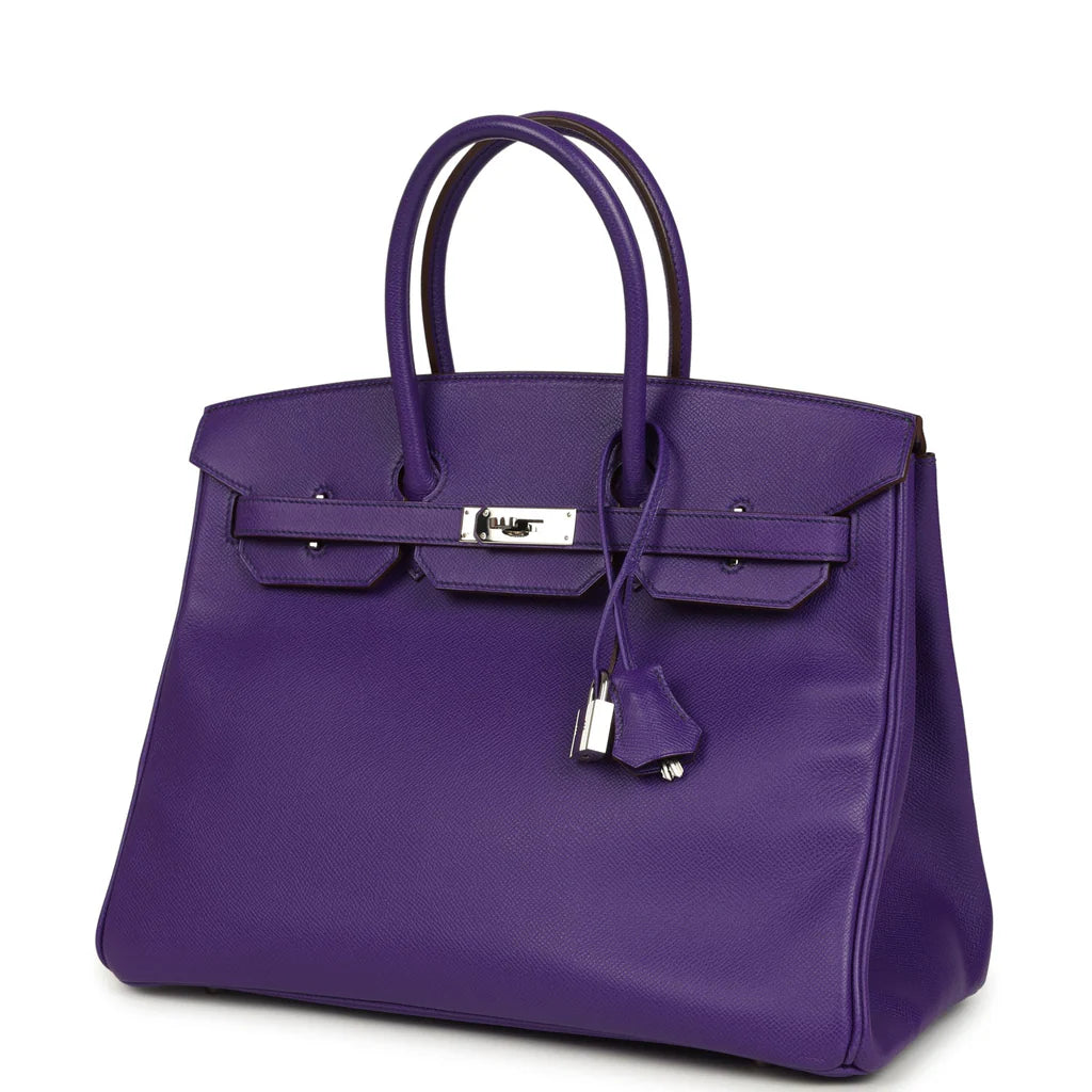 Pre-owned Hermès Birkin 35 Crocus Epsom Palladium Hardware