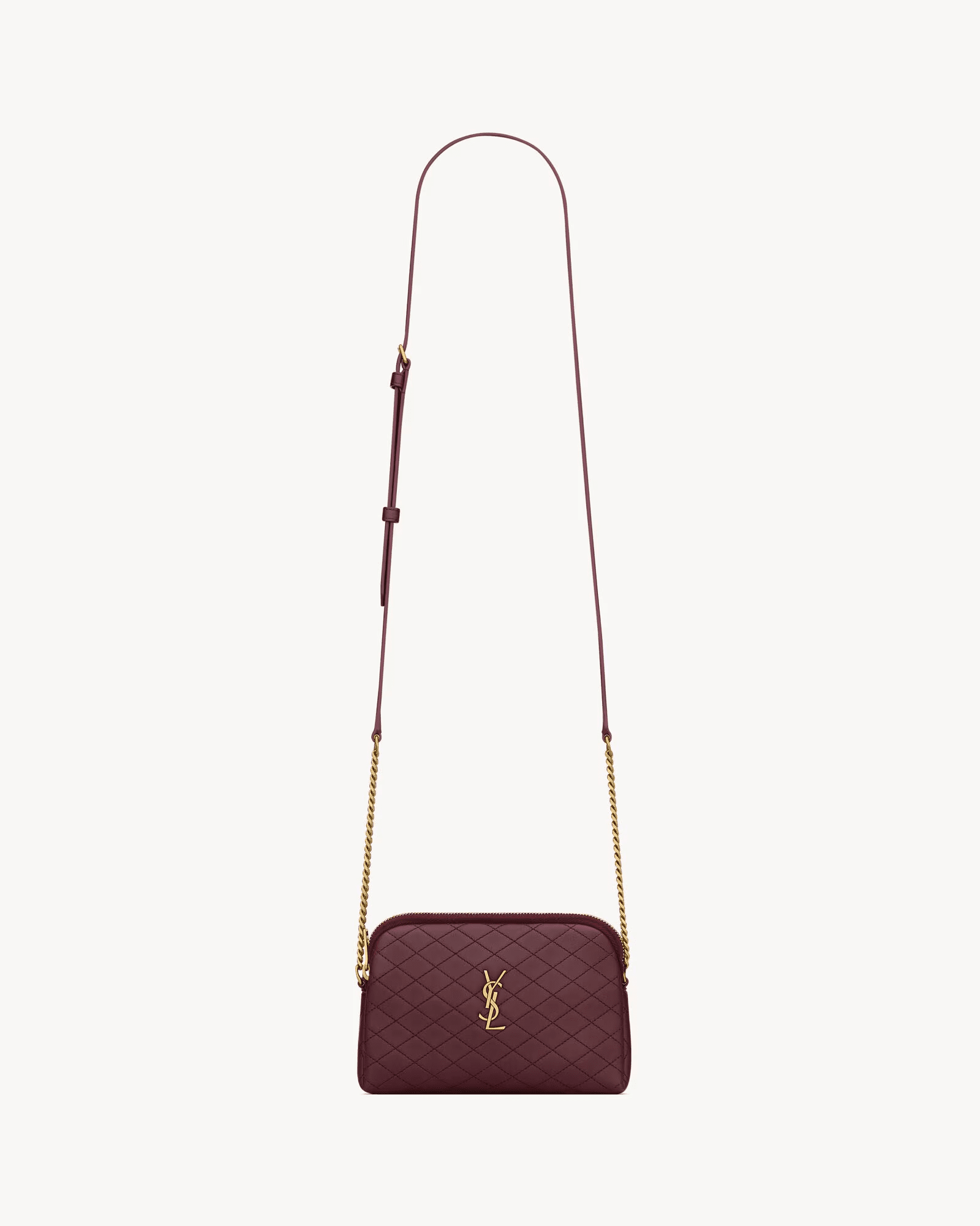 Saint Laurent Gaby zipped pouch in quilted lambskin
