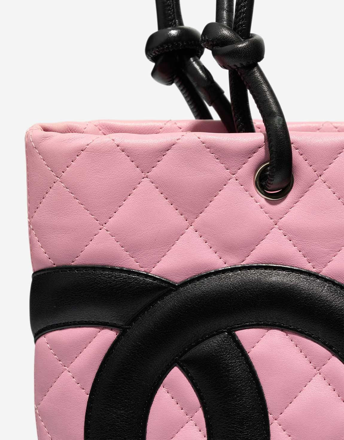 Chanel Cambon Tote Bag Small Lamb Pink / Black