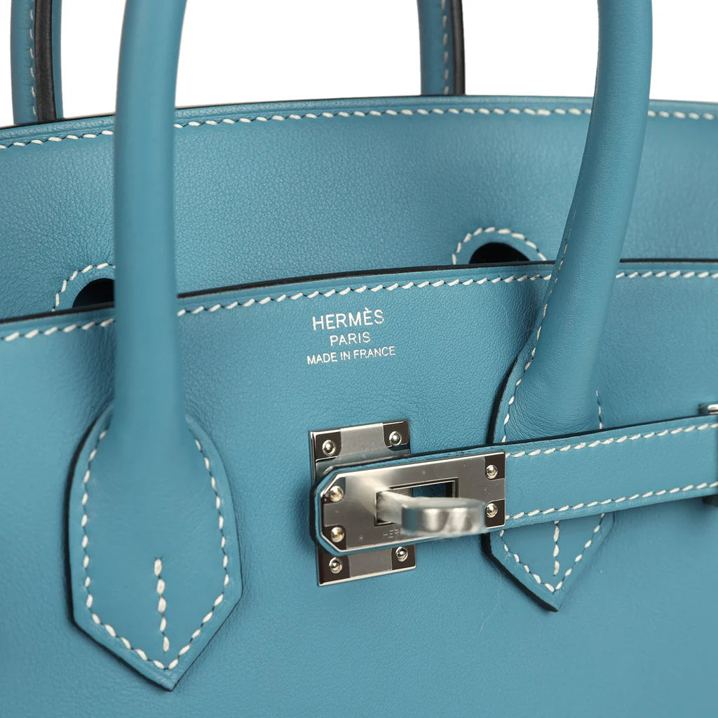 Hermès Birkin 25 Blue Jean Swift Palladium Hardware