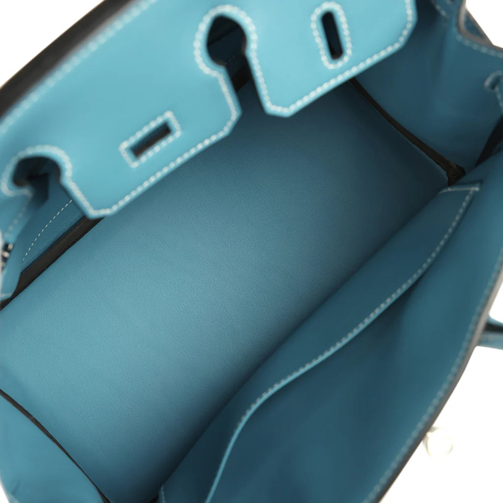 Hermès Birkin 25 Blue Jean Swift Palladium Hardware