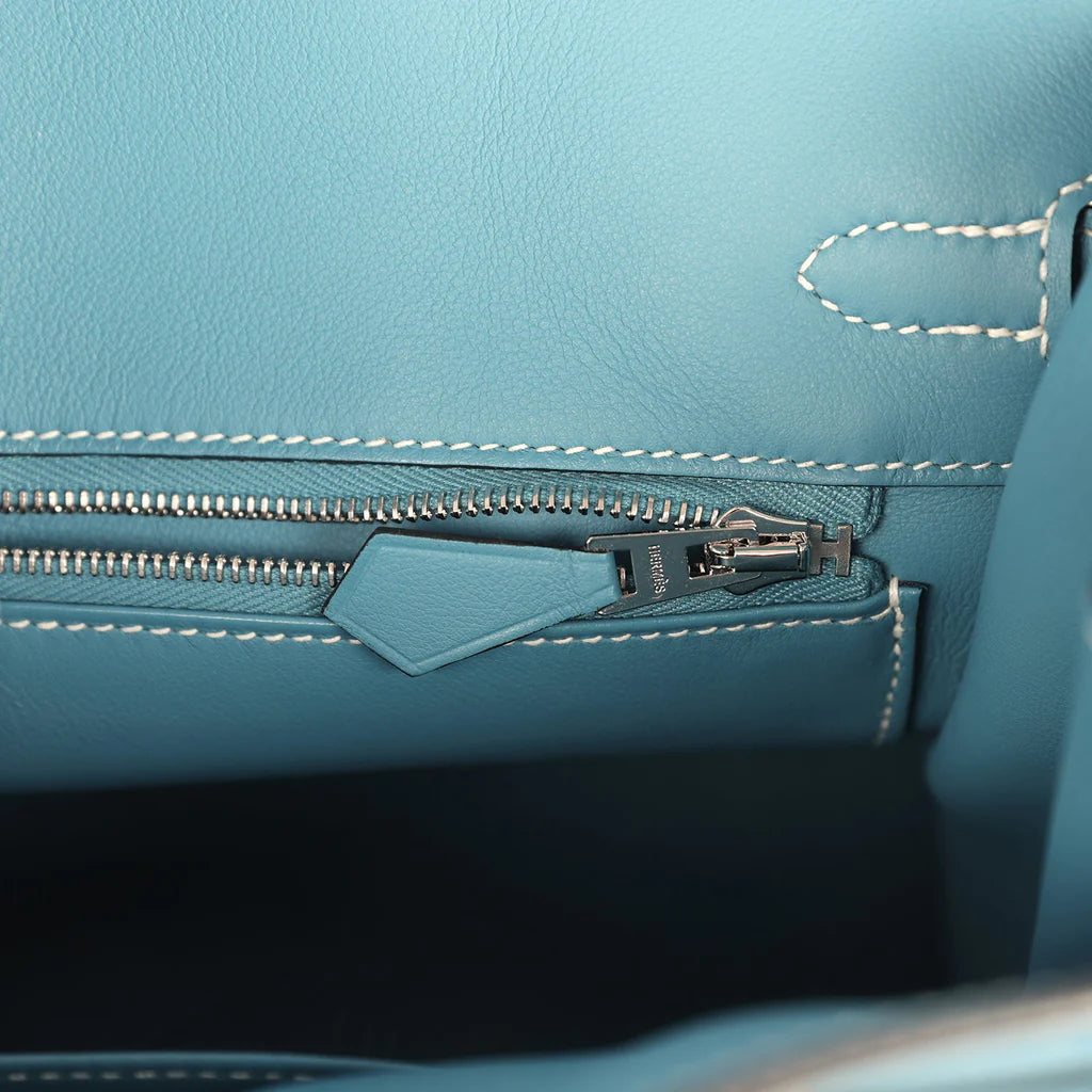 Hermès Birkin 25 Blue Jean Swift Palladium Hardware