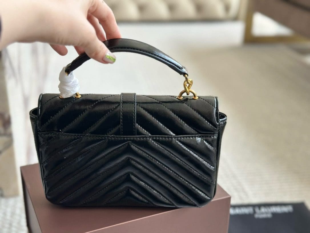 SAINT LAURENT BLACK ‘COLLEGE MINI’ SHOULDER BAG