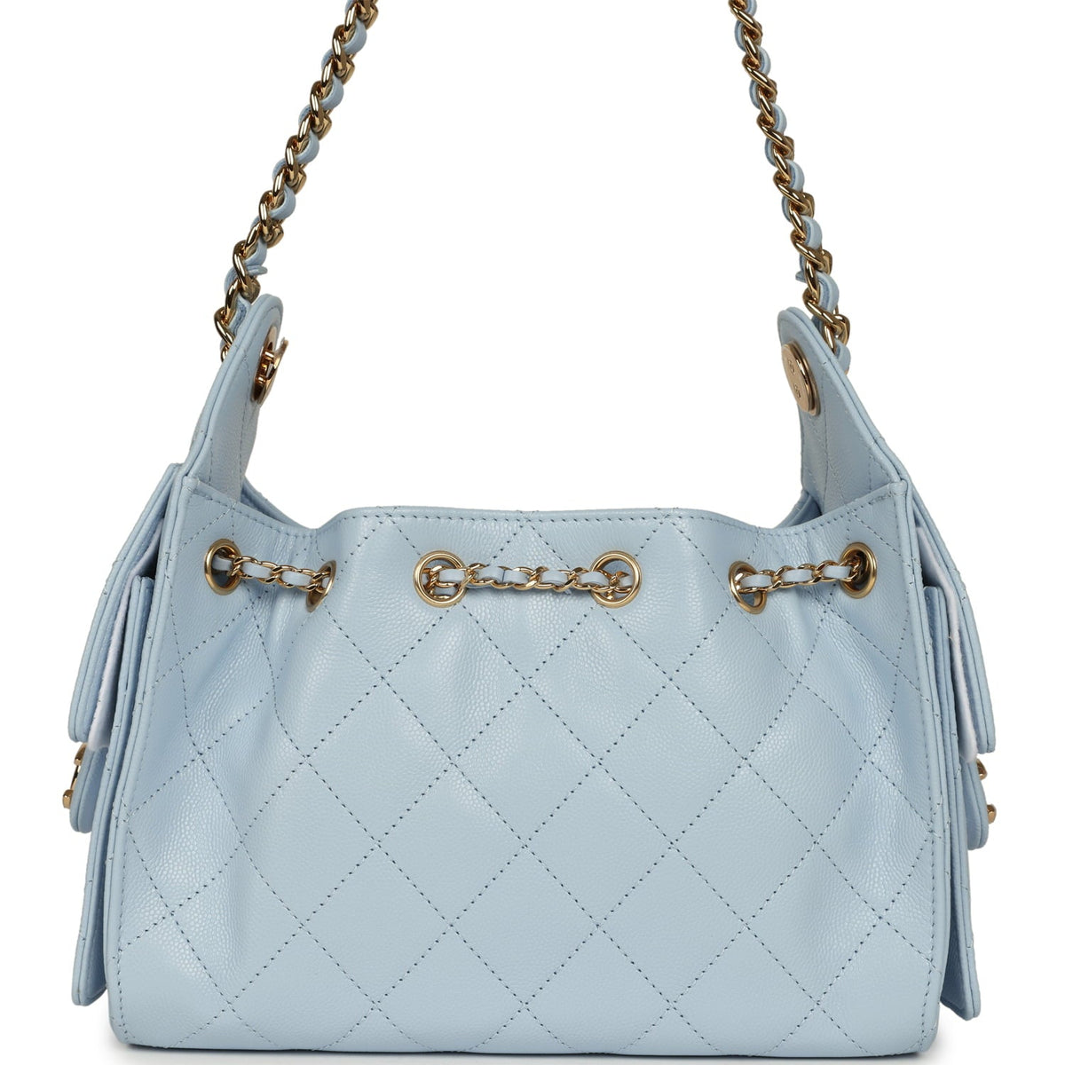 Chanel Mini 25 Hobo Bag Light Blue Caviar