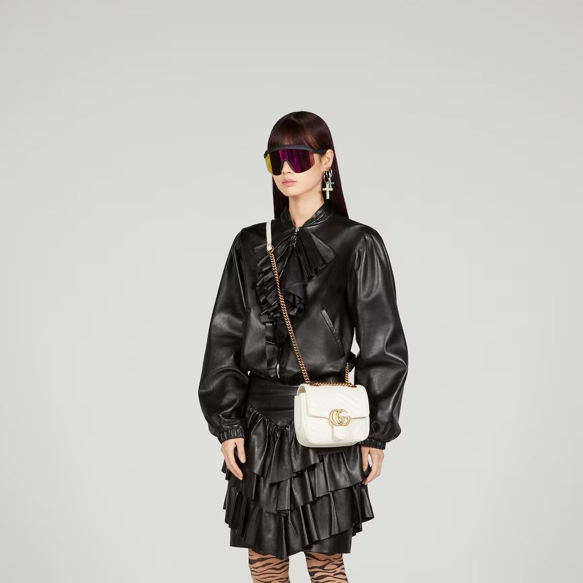 GUCCI MARMONT MINI SHOULDER BAG (White)