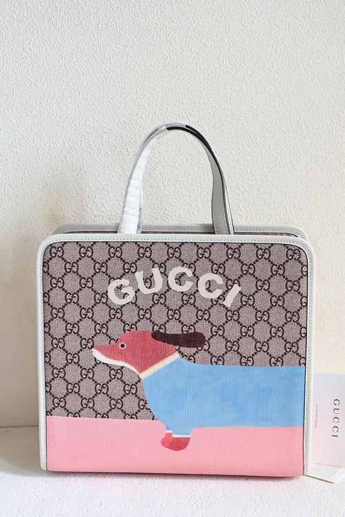 GUCCI CHILDREN'S DOG PRINT TOTE BAG