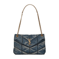 Saint Laurent Denim LouLou Puffer Bag